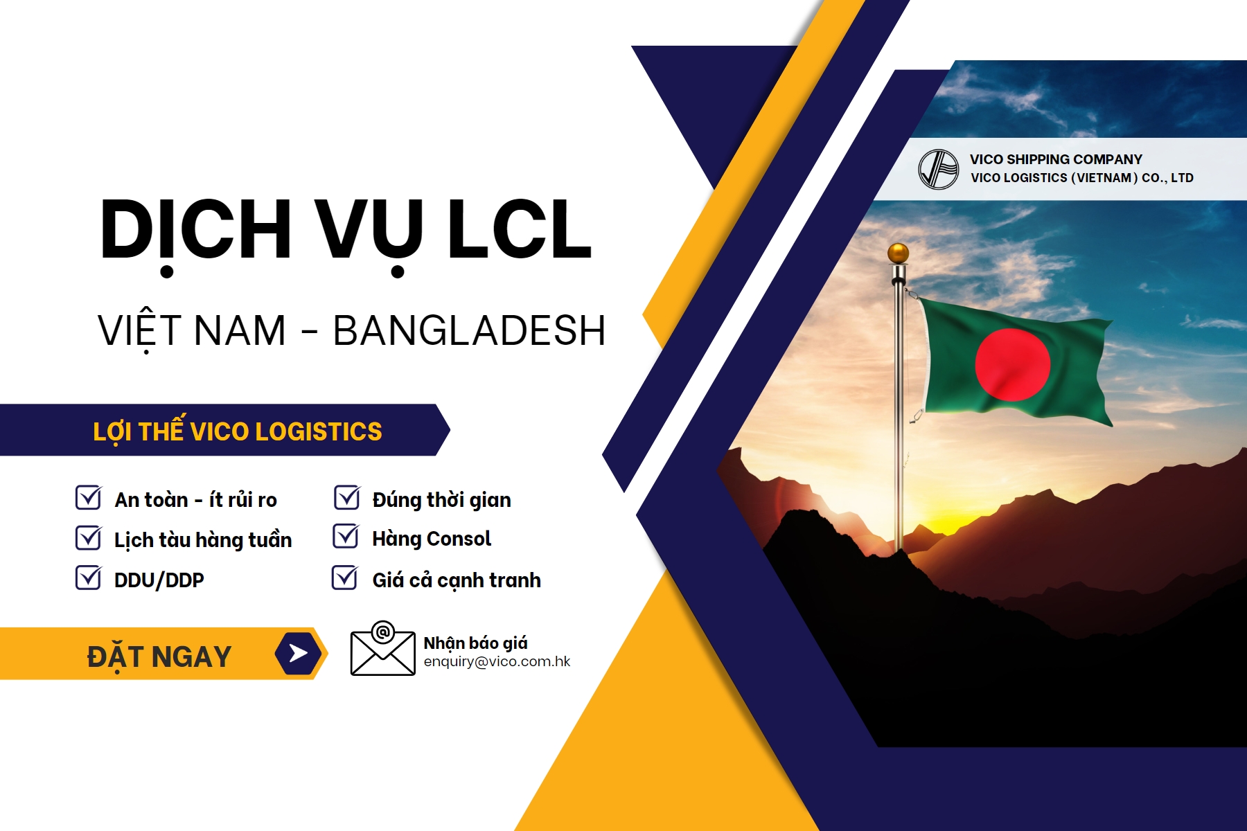 LCL shipment Vietnam - Bangladesh VICO Logistics 